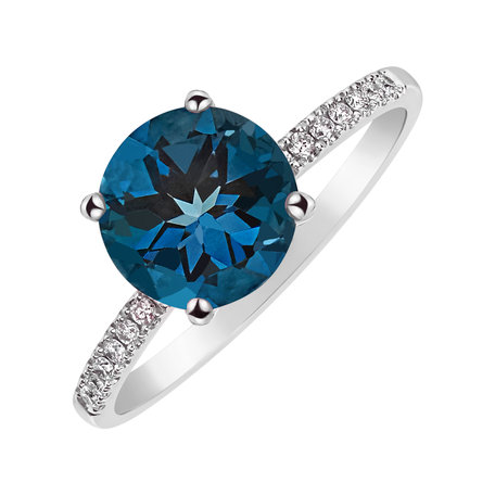 Diamond ring with Topaz Zorabelle