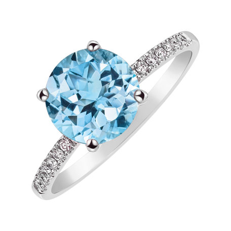 Diamond ring with Topaz Zorabelle