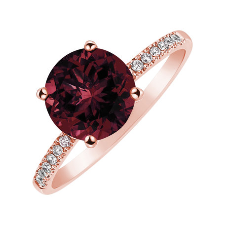 Diamond ring with Rhodolite Zorabelle