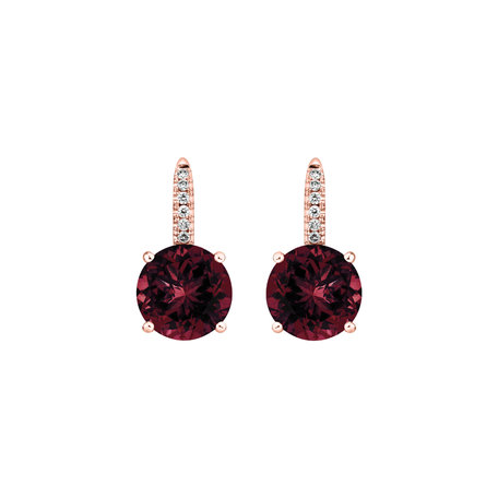 Diamond earrings with Rhodolite Zorabelle