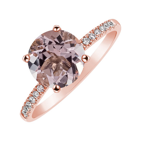 Diamond ring with Morganite Zorabelle