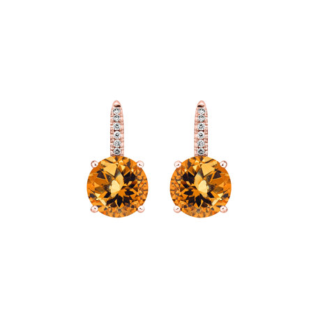 Diamond earrings with Citrine Zorabelle