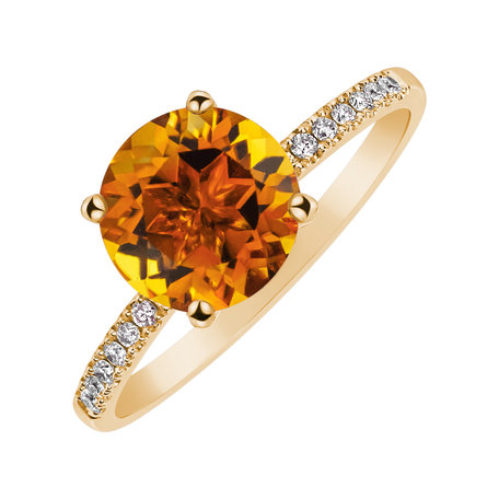 Diamond ring with Citrine Zorabelle