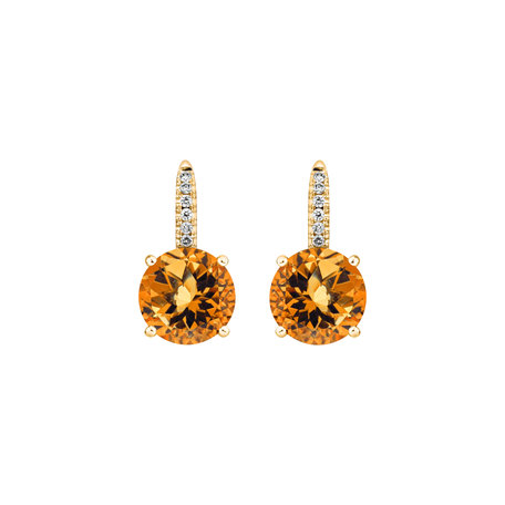 Diamond earrings with Citrine Zorabelle