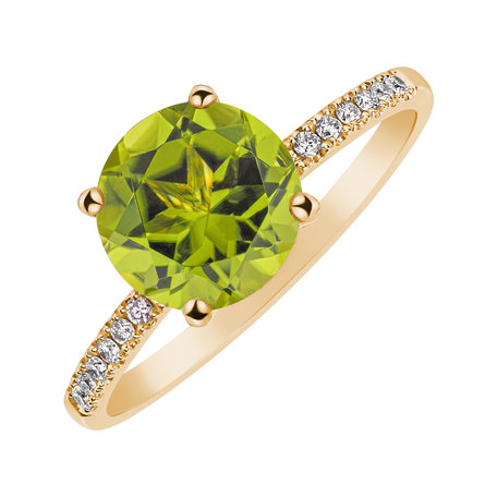 Diamond ring with Peridote Zorabelle