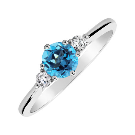 Diamond ring with Topaz Midnight Serenity