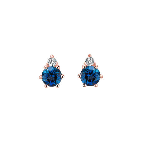 Diamond earrings with Topaz Midnight Serenity