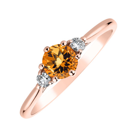 Diamond ring with Citrine Midnight Serenity