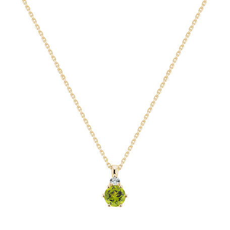 Diamond necklace with Peridot Midnight Serenity