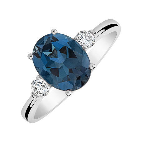 Diamond ring with Topaz Sea Bay