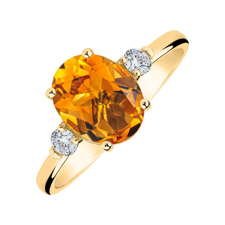 Diamond ring with Citrine Asuan