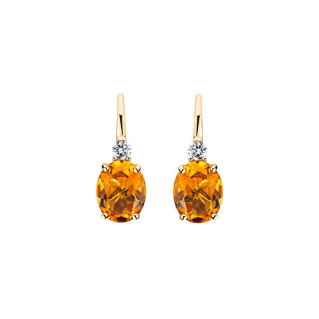 Diamond earrings with Citrine Asuan