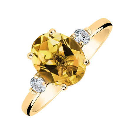 Diamond ring with Citrine Asuan