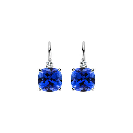 Diamond earrings with Tanzanite The Countess