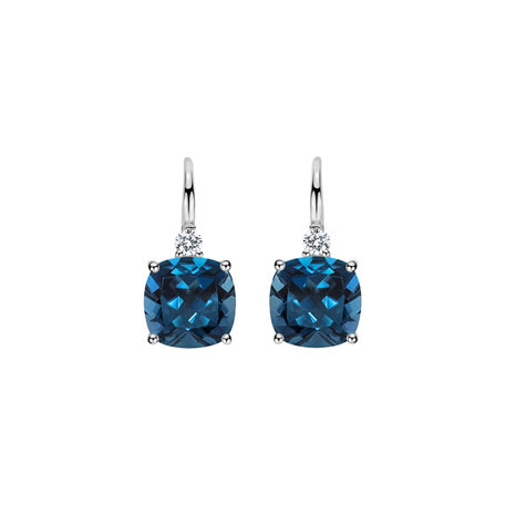 Diamond earrings with Topaz The Countess