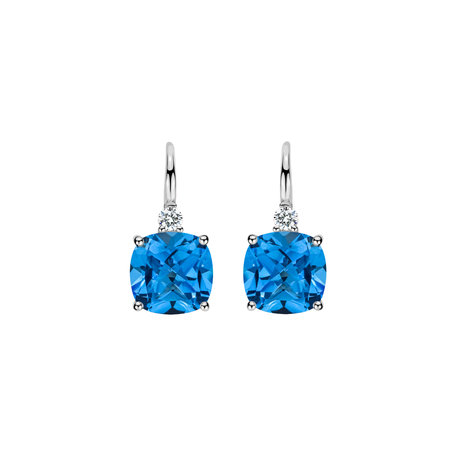 Diamond earrings with Topaz The Countess