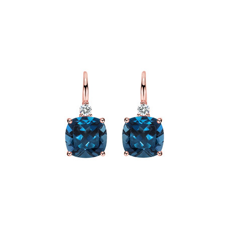 Diamond earrings with Topaz The Countess