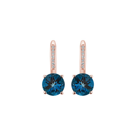 Diamond earrings with Topaz Carleton