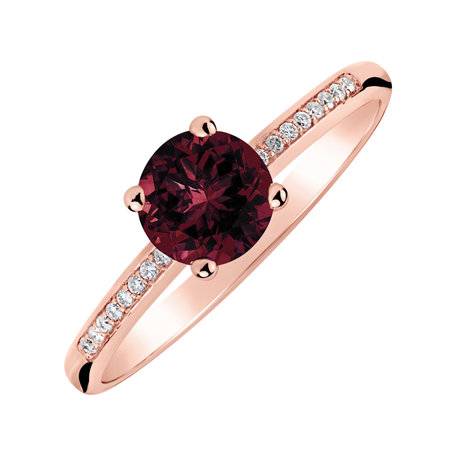 Diamond ring with Rhodolite Satin