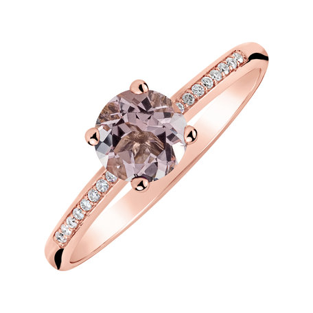 Diamond ring with Morganite Satin