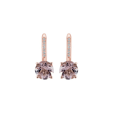 Diamond earrings with Morganite Carleton