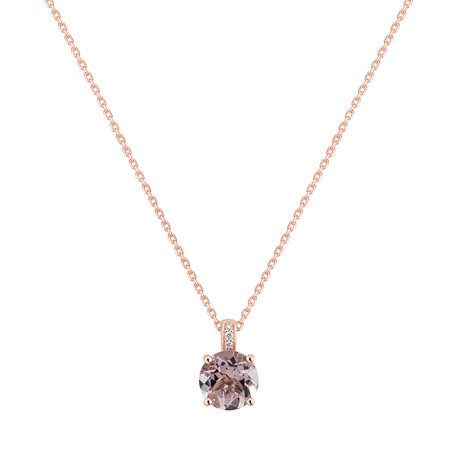 Diamond necklace with Morganite Zephyrine