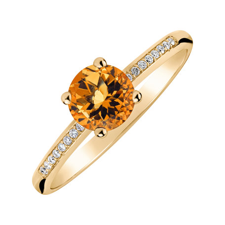 Diamond ring with Citrine Satin