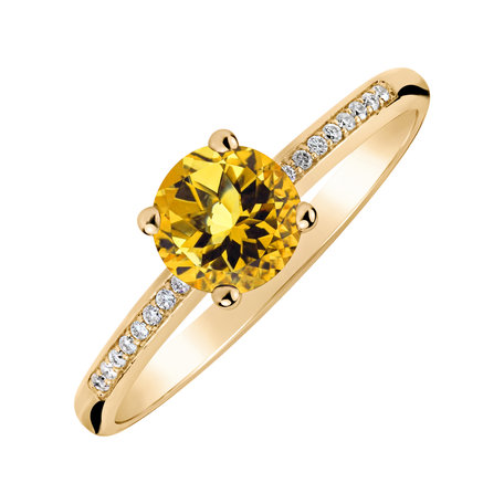 Diamond ring with Citrine Satin