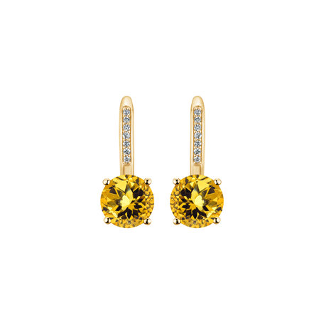 Diamond earrings with Citrine Carleton