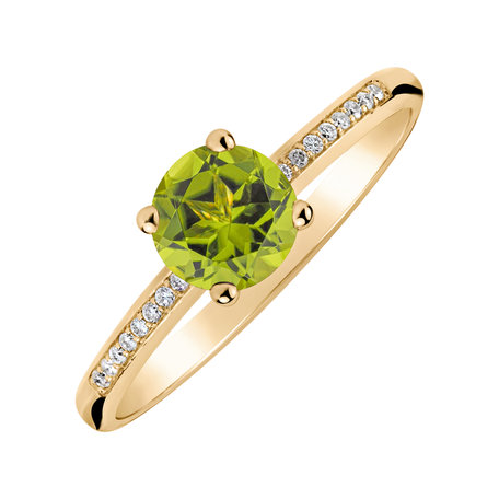 Diamond ring with Peridot Satin