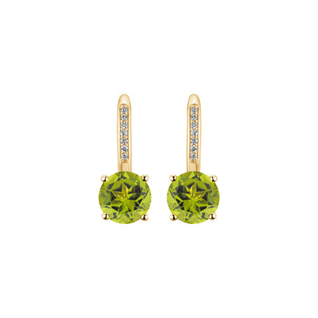 Diamond earrings with Peridote Carleton