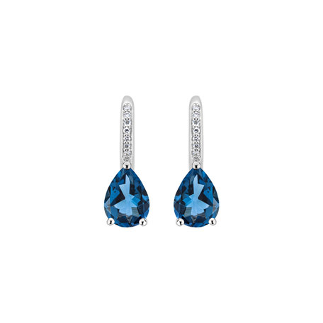 Diamond earrings with Topaz Lauriene