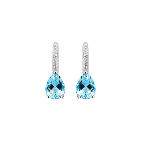 Diamond earrings with Topaz Lauriene