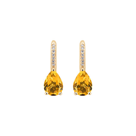 Diamond earrings with Citrine Lauriene