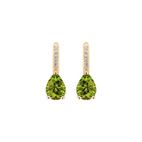 Diamond earrings with Peridote Lauriene