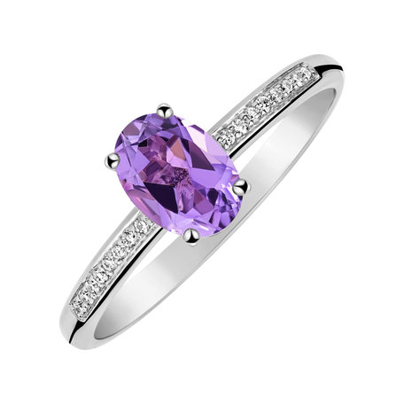 Diamond ring with Amethyst Lauriene