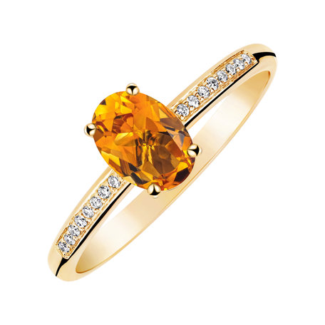 Diamond ring with Citrine Lauriene