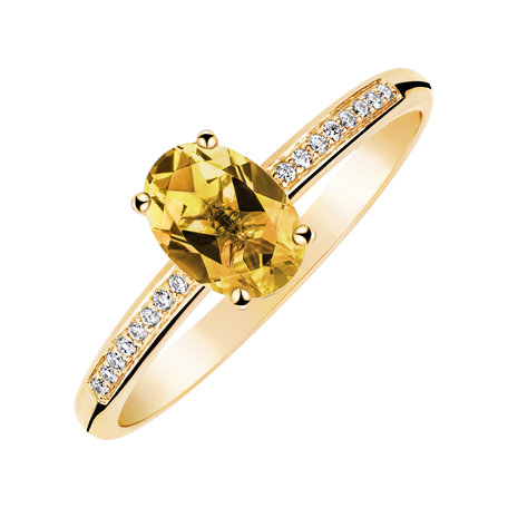 Diamond ring with Citrine Lauriene