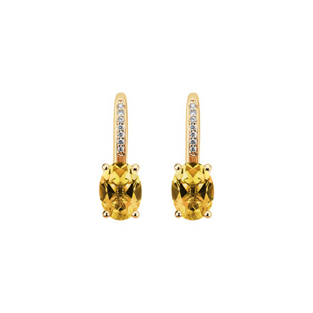 Diamond earrings with Citrine Lauriene