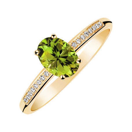 Diamond ring with Peridote Lauriene