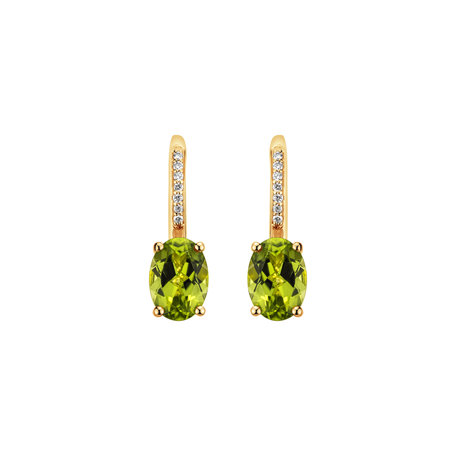 Diamond earrings with Peridot Lauriene