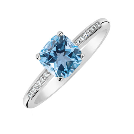 Diamond ring with Topaz Melody Symphony