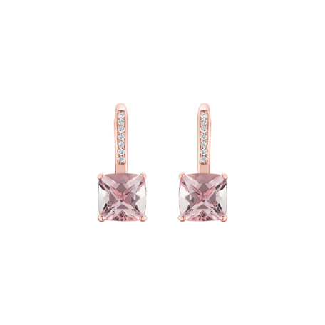 Diamond earrings with Morganite Calypso