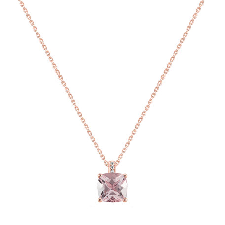 Diamond necklace with Morganite Amariel