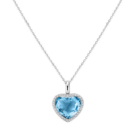 Diamond necklace with Topaz Valentina