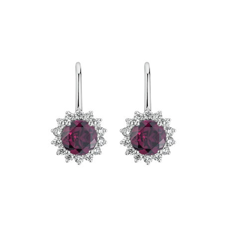 Diamond earrings with Rhodolite Stellar Hope