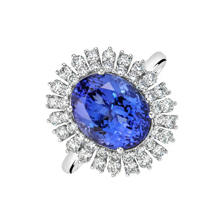 Diamond ring with Tanzanite Fairytale Goddess