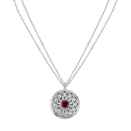 Diamond necklace with Ruby Sphere of Light