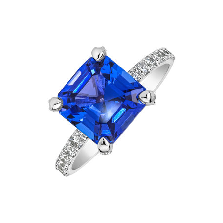 Diamond ring with Tanzanite Elfredian