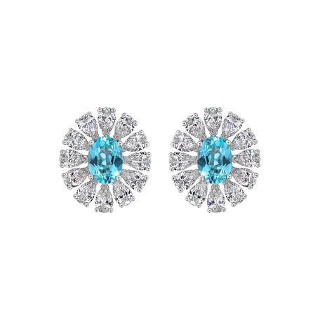 Diamond earrings with Paraiba Paraiba Dream